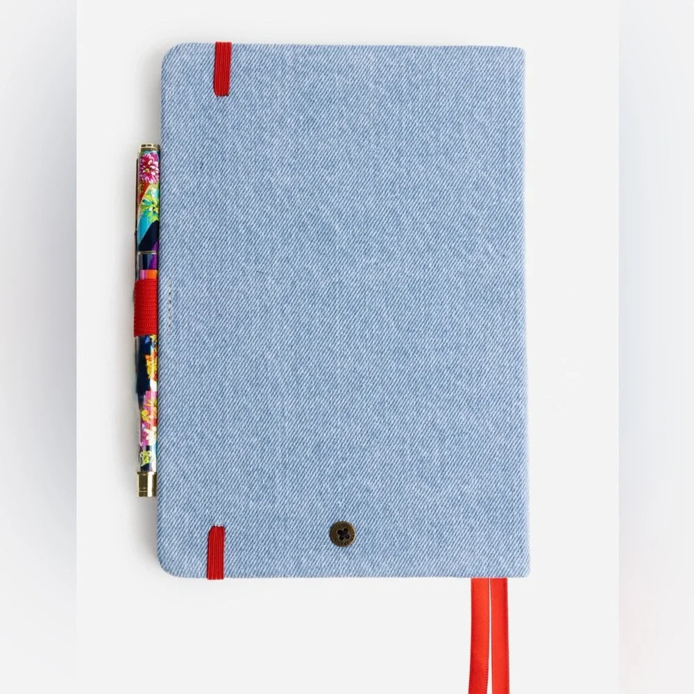 Johnny Was Floral‎ Embroidered Denim Notebook